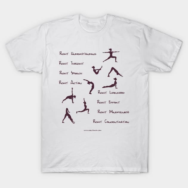 Noble Yoga Eightfold Path T-Shirt by quelparish